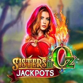 Sisters Of Oz Jackpots slot logo by Triple Edge Studios at Beep Beep Casino
